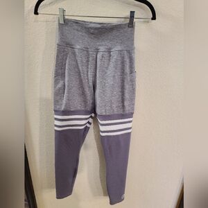 Bombshell Sportswear Thigh High Leggings In Grey Size Medium With Pockets!